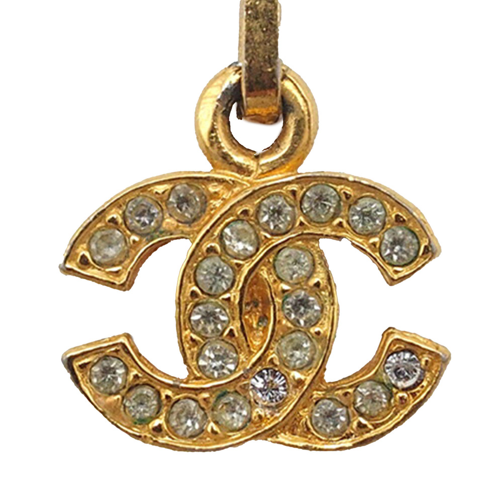 Pre-Loved Chanel CC Gold Plated Strass Pendant Necklace - Picture 10 of 10